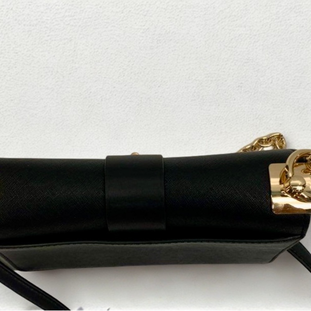 Micheal Kors Greenwich Crossbody-Black Leather & Gold Chain -MRSP $298 - Picture 10 of 11